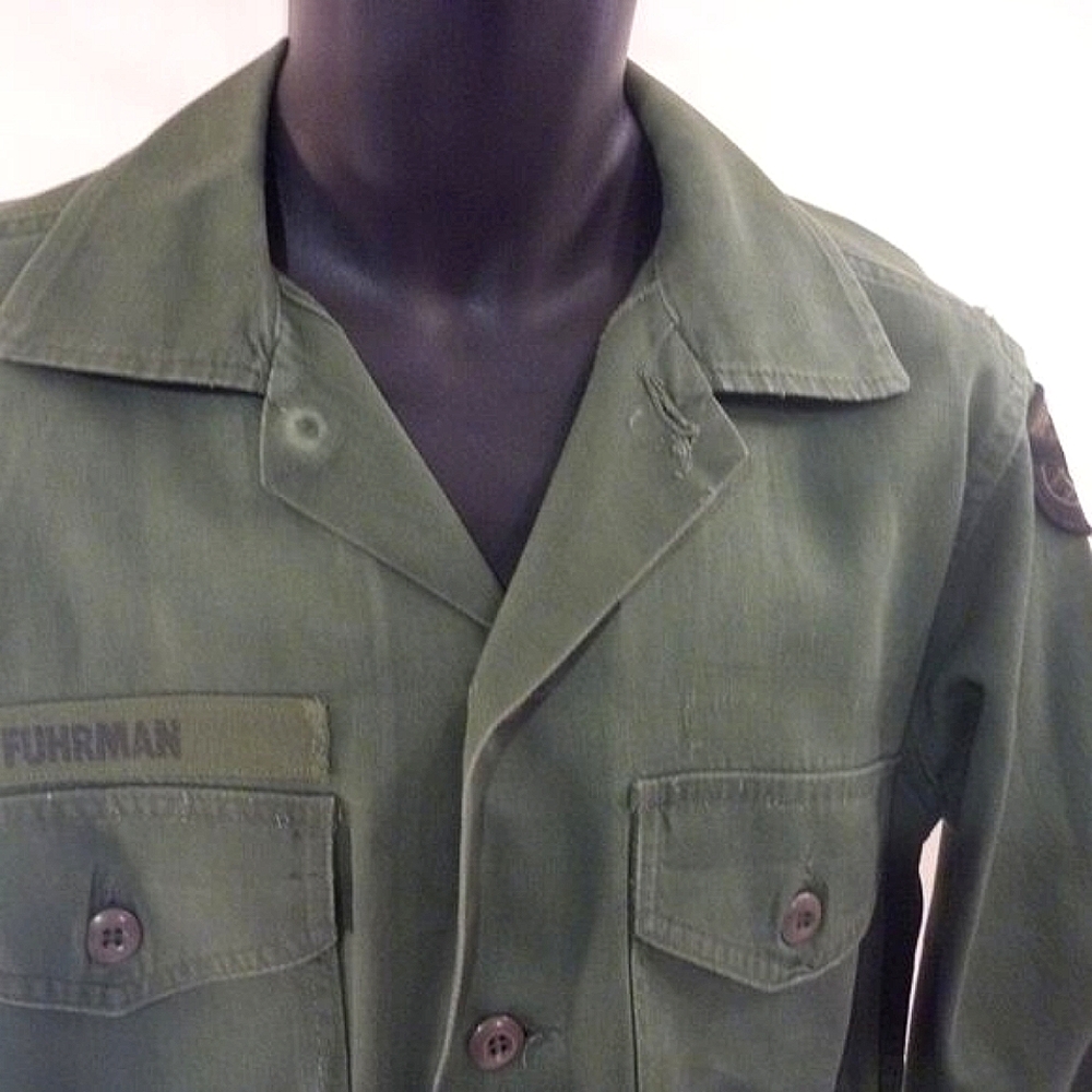 Vintage 70s 60s US Army Men Trooper Military Fatigue Jacket Green M Uniform War